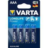 Varta Mikrotužkové baterie Longlife Power pro elektronické trezorové zámky, 4xAAA