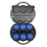 Veria Trade SET Výstražné světlo LED Power Flash 306M v profi kufru s nabíjecím příslušenstvím, modré