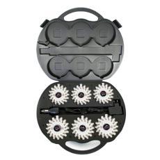 SET Výstražné světlo LED Power Flash 306B v profi kufru s nabíjecím příslušenstvím, bílé